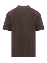 BRUNELLO CUCINELLI - T-shirt Girocollo con Logo - Marrone - LIDIASHOPPING® - Official Website