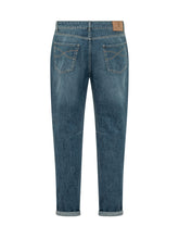 BRUNELLO CUCINELLI - Jeans Dritti con Risvolto - Blu - LIDIASHOPPING® - Official Website