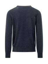 BRUNELLO CUCINELLI - Pullover a Girocollo con Bordi a Coste - Blu - LIDIASHOPPING® - Official Website