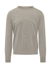 BRUNELLO CUCINELLI - Pullover Girocollo a Maglia Fine - Grey - LIDIASHOPPING® - Official Website