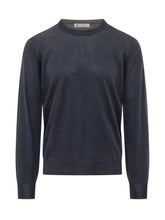 BRUNELLO CUCINELLI - Fine Knit Crew Neck Pullover - Blue - LIDIASHOPPING® - Official Website