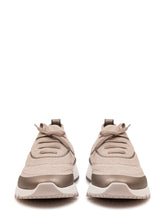 BRUNELLO CUCINELLI - Sneaker Bassa con Collo a Coste - Beige - LIDIASHOPPING® - Official Website