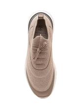 BRUNELLO CUCINELLI - Sneaker Bassa con Collo a Coste - Beige - LIDIASHOPPING® - Official Website