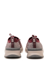 BRUNELLO CUCINELLI - Low Top Sneaker with Ribbed Collar - Red - LIDIASHOPPING® - Official Website