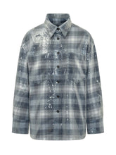 PINKO - Orchidea Overshirt Check con Paillettes - Blu - LIDIASHOPPING® - Official Website