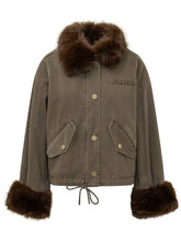 PINKO - Giubbotto Garlate con Bordi Soffici - Marrone - LIDIASHOPPING® - Official Website