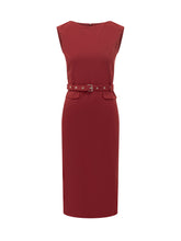 PINKO - Abito Acalypha Midi con Cintura - Rosso - LIDIASHOPPING® - Official Website