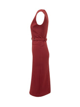 PINKO - Abito Acalypha Midi con Cintura - Rosso - LIDIASHOPPING® - Official Website