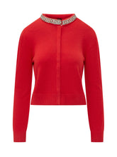 PINKO - Cardigan Colonia con Collo Decorato - Rosso - LIDIASHOPPING® - Official Website