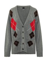 PINKO - Cardigan Bristol con Motivo a Rombi - Grigio - LIDIASHOPPING® - Official Website