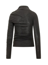 PINKO - Top Loto con Drappeggio Asimmetrico - Nero - LIDIASHOPPING® - Official Website