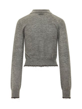 PINKO - Madrid Cardigan con Bordi Sfrangiati - Grigio - LIDIASHOPPING® - Official Website