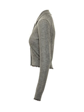 PINKO - Madrid Cardigan con Bordi Sfrangiati - Grigio - LIDIASHOPPING® - Official Website