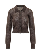 PINKO - Madrid Cardigan con Bordi Sfrangiati - Marrone - LIDIASHOPPING® - Official Website