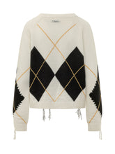 PINKO - Berna Sweater with Argyle Motif - - LIDIASHOPPING® - Official Website