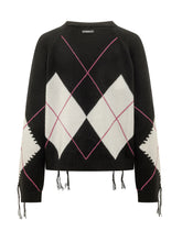 PINKO - Berna Maglia con Motivo Argyle - Nero - LIDIASHOPPING® - Official Website