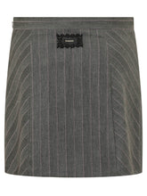 PINKO - Giunco Striped Mini Skirt - Grey - LIDIASHOPPING® - Official Website