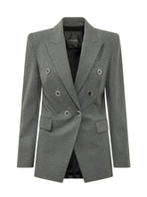 PINKO - Blazer Hibiscus Doppiopetto - Grigio - LIDIASHOPPING® - Official Website