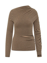PINKO - Lilium Striped High Neck Top - Brown - LIDIASHOPPING® - Official Website