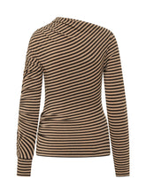 PINKO - Lilium Striped High Neck Top - Brown - LIDIASHOPPING® - Official Website