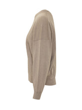 BRUNELLO CUCINELLI - Maglia Girocollo a Maniche Lunghe - Beige - LIDIASHOPPING® - Official Website