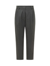 BRUNELLO CUCINELLI - Pantaloni con Pinces e Piega Centrale - Grigio - LIDIASHOPPING® - Official Website