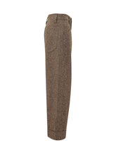 BRUNELLO CUCINELLI - Pantaloni Ampi a Vita Alta - Marrone - LIDIASHOPPING® - Official Website