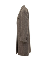 BRUNELLO CUCINELLI - Cappotto Doppiopetto a Spina di Pesce - Marrone - LIDIASHOPPING® - Official Website