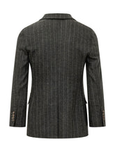 BRUNELLO CUCINELLI - Double Breasted Pinstripe Jacket - Black - LIDIASHOPPING® - Official Website