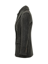 BRUNELLO CUCINELLI - Double Breasted Pinstripe Jacket - Black - LIDIASHOPPING® - Official Website