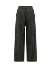 BRUNELLO CUCINELLI - Pantaloni Gessati a Gamba Ampia - Nero - LIDIASHOPPING® - Official Website