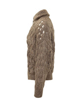 BRUNELLO CUCINELLI - Cardigan con Zip e Lavorazione a Trecce - Marrone - LIDIASHOPPING® - Official Website