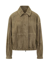 BRUNELLO CUCINELLI - Jacket with Gathered Hem - Green - LIDIASHOPPING® - Official Website