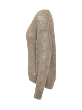 BRUNELLO CUCINELLI - Maglia con Scollo a V e Paillettes - Marrone - LIDIASHOPPING® - Official Website