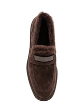 BRUNELLO CUCINELLI - Mocassino con Bordo in Pelliccia - Marrone - LIDIASHOPPING® - Official Website