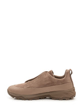 ZEGNA - Low top sneakers featuring a rounded upper, decorative stitching and rear pull tab. Designed with a thick sculpted sole and pronounced lug tread. - Brown - LIDIASHOPPING® - Official Website