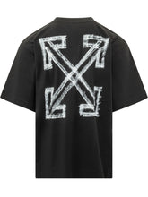 OFF-WHITE - T-shirt Motion Arrow con Grafica Effetto Usurato - Nero - LIDIASHOPPING® - Official Website