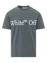 OFF-WHITE - T-shirt Bookish Scarf con Grafica Logo - Blu - LIDIASHOPPING® - Official Website