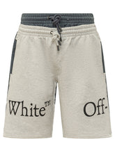 OFF-WHITE - Shorts Bookish con Stampa Logo - Blu - LIDIASHOPPING® - Official Website