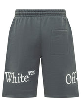 OFF-WHITE - Shorts Bookish con Stampa Logo - Blu - LIDIASHOPPING® - Official Website