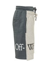 OFF-WHITE - Shorts Bookish con Stampa Logo - Blu - LIDIASHOPPING® - Official Website