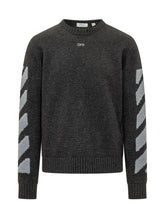 OFF-WHITE - Maglia Girocollo Diag Fuzzy con Motivi Laterali - Nero - LIDIASHOPPING® - Official Website