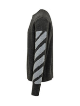 OFF-WHITE - Maglia Girocollo Diag Fuzzy con Motivi Laterali - Nero - LIDIASHOPPING® - Official Website