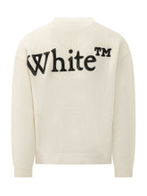 OFF-WHITE - Maglia Girocollo Bookish con Scritta Applicata - Bianco - LIDIASHOPPING® - Official Website