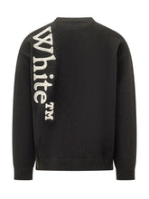OFF-WHITE - Maglia Girocollo Vert Bookish con Scritta Verticale - Nero - LIDIASHOPPING® - Official Website