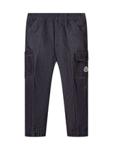MONCLER KIDS - Pantaloni Jogger con Fondo Regolato - Blu - LIDIASHOPPING® - Official Website