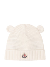 MONCLER KIDS - Knitted Hat With Ears - White - LIDIASHOPPING® - Official Website