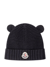 MONCLER KIDS - Knitted Hat With Ears - Blue - LIDIASHOPPING® - Official Website
