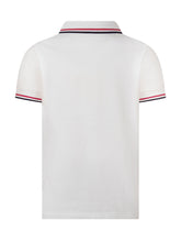 MONCLER KIDS - Polo con Profili a Righe - Bianco - LIDIASHOPPING® - Official Website