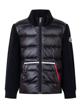 MONCLER KIDS - Cardigan Trapuntato con Maniche Lavorate - Blu - LIDIASHOPPING® - Official Website